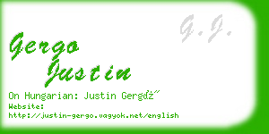 gergo justin business card